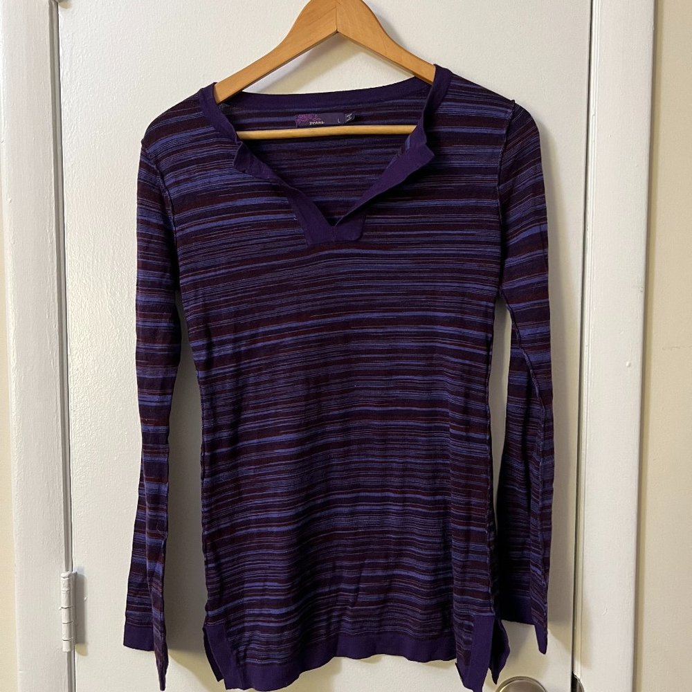Prana long sleeve knit shirt — Large — Purple